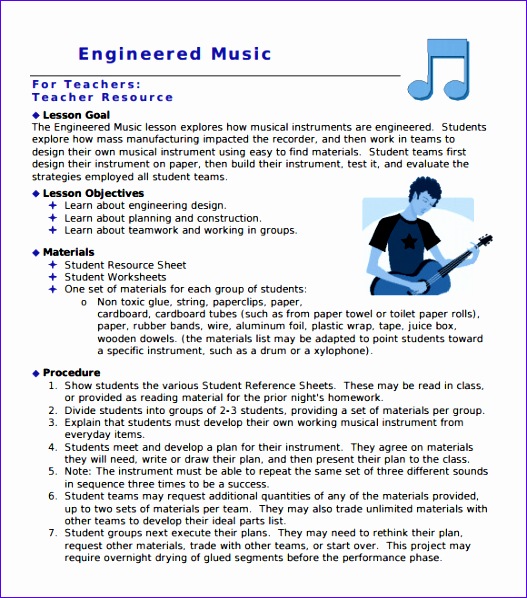 music lesson plan template 527598