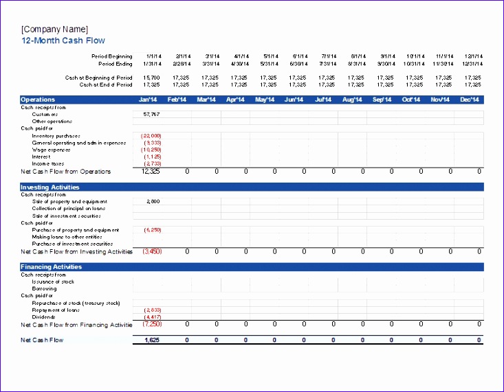 statement of cash flows template 733571