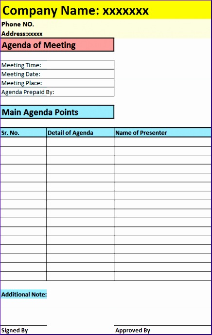 agenda of meeting report template 436688