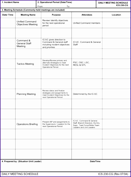 meeting schedule template 438591