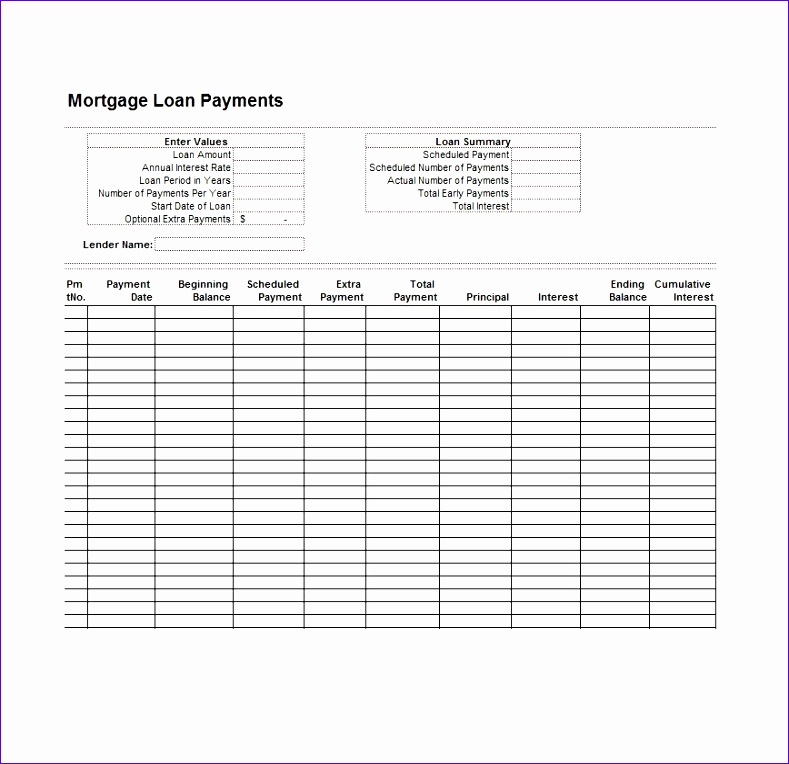 excel loan amortization schedule 789764