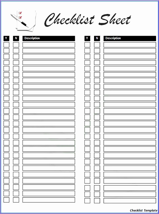 free checklist template