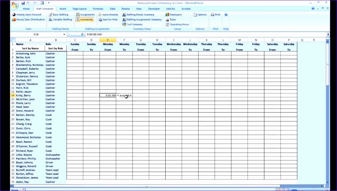 Microsoft Excel Employee Schedule Template Oczgw Lovely Managing Employee Availability Planners Version 1280720