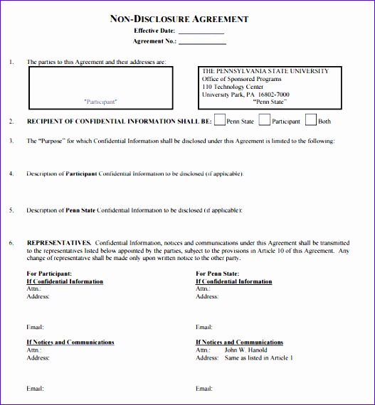 non disclosure agreement template 527570