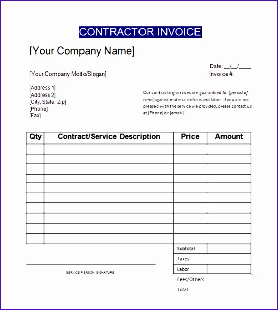 contractor invoice template 38 546607