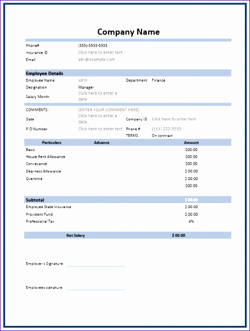 simple salary receipt template samples 491649
