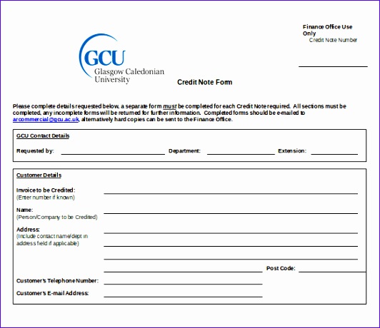 credit note template excel 1005 532460
