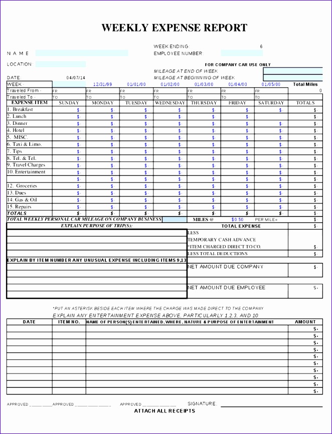 weekly expense report sheet 662866