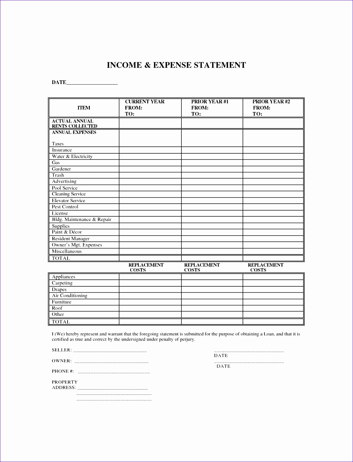outstanding blank in e and expense statement template and form sample 11601518