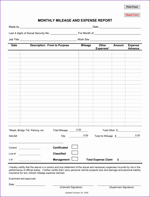 printable mileage log templates 591774