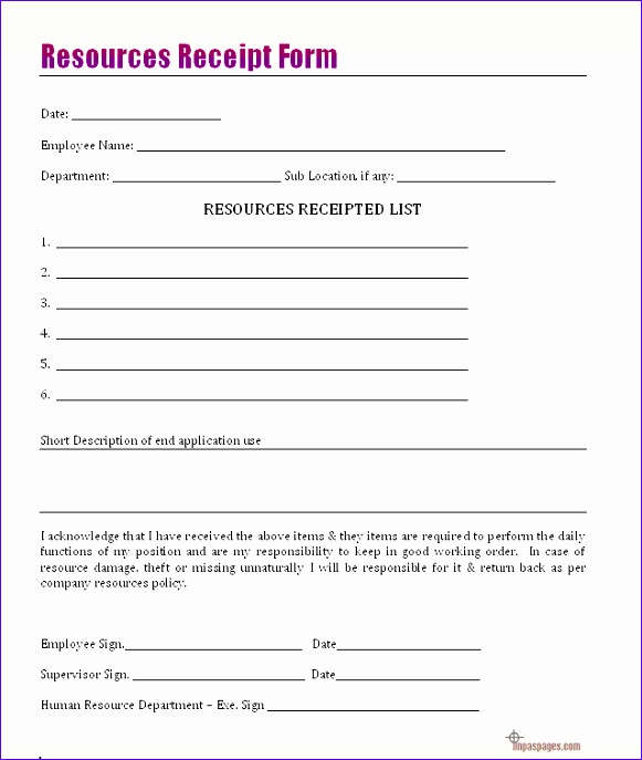 Resources Receipt Form Format 441g2 resources receipt form format 581687