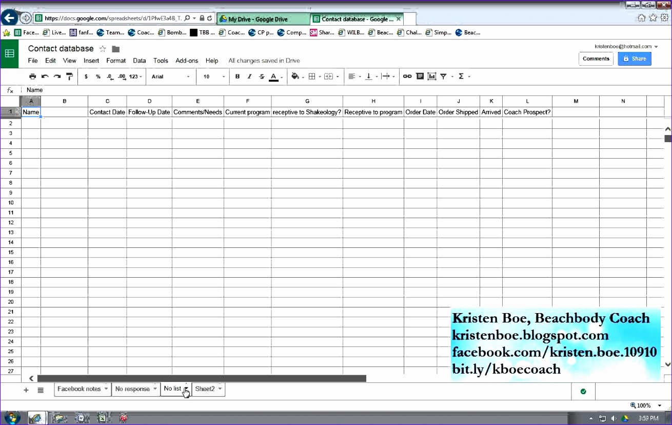 client tracking spreadsheet