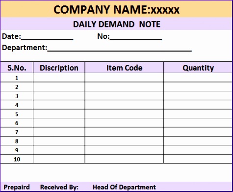 daily demand report template 475391