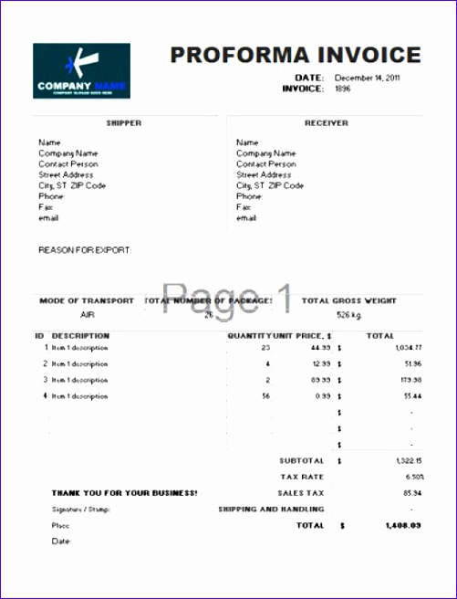 proforma invoice templates 501656