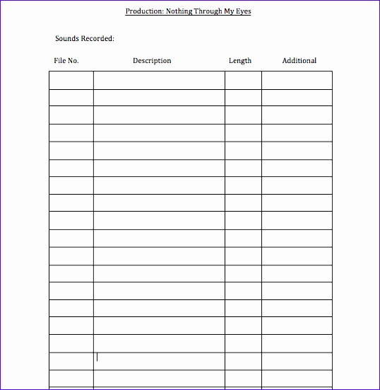 continuity log template 538551