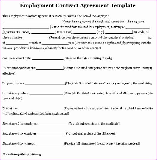 7 Work Contract Template 538u8 7 work contract template 530541