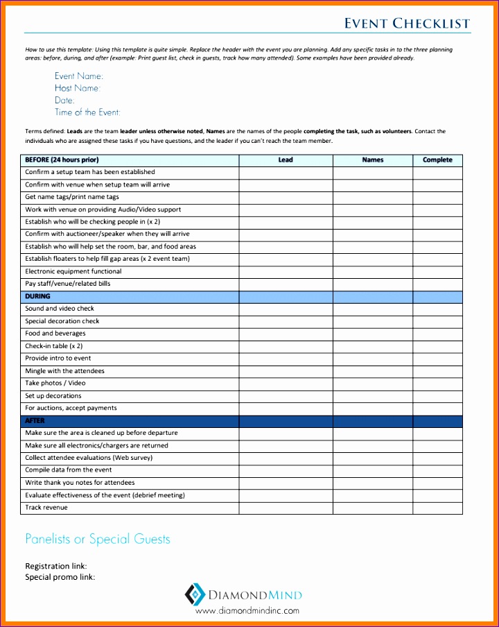 8 event planning checklist template excel 720904