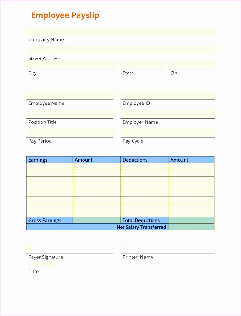 doc payslip format word and excel formats examples in 7731011