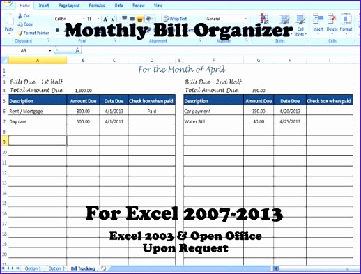 excel bill tracking spreadsheet 518393
