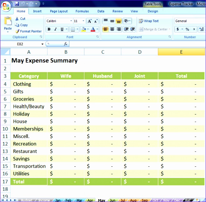 expense tracking excel spreadsheet 659647