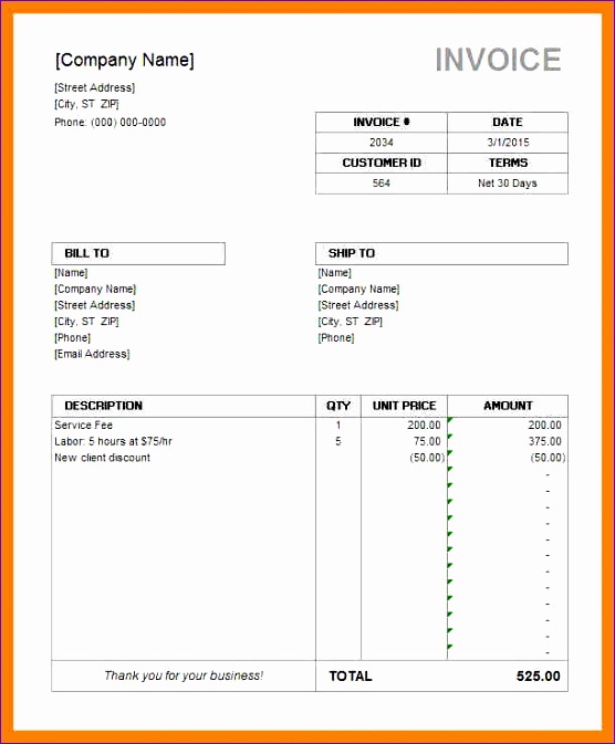 4 microsoft excel invoice template 067h5 4 microsoft excel invoice template 556673