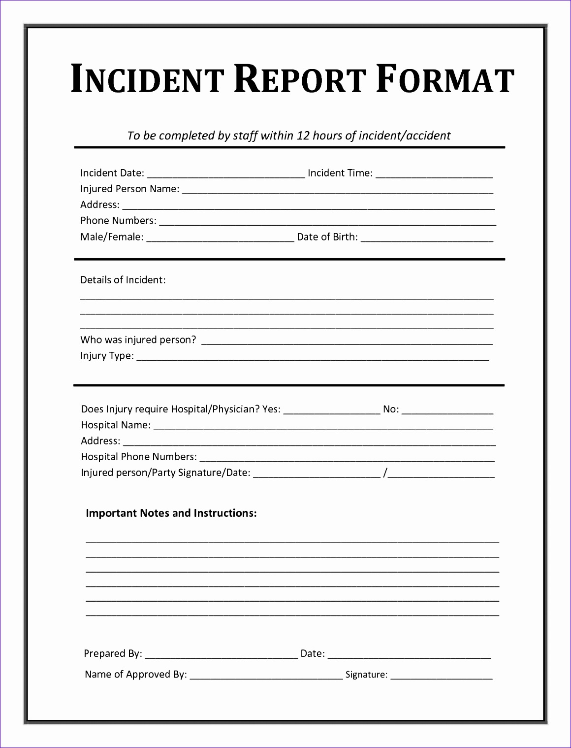 collectionsdwn school incident report template 11601518