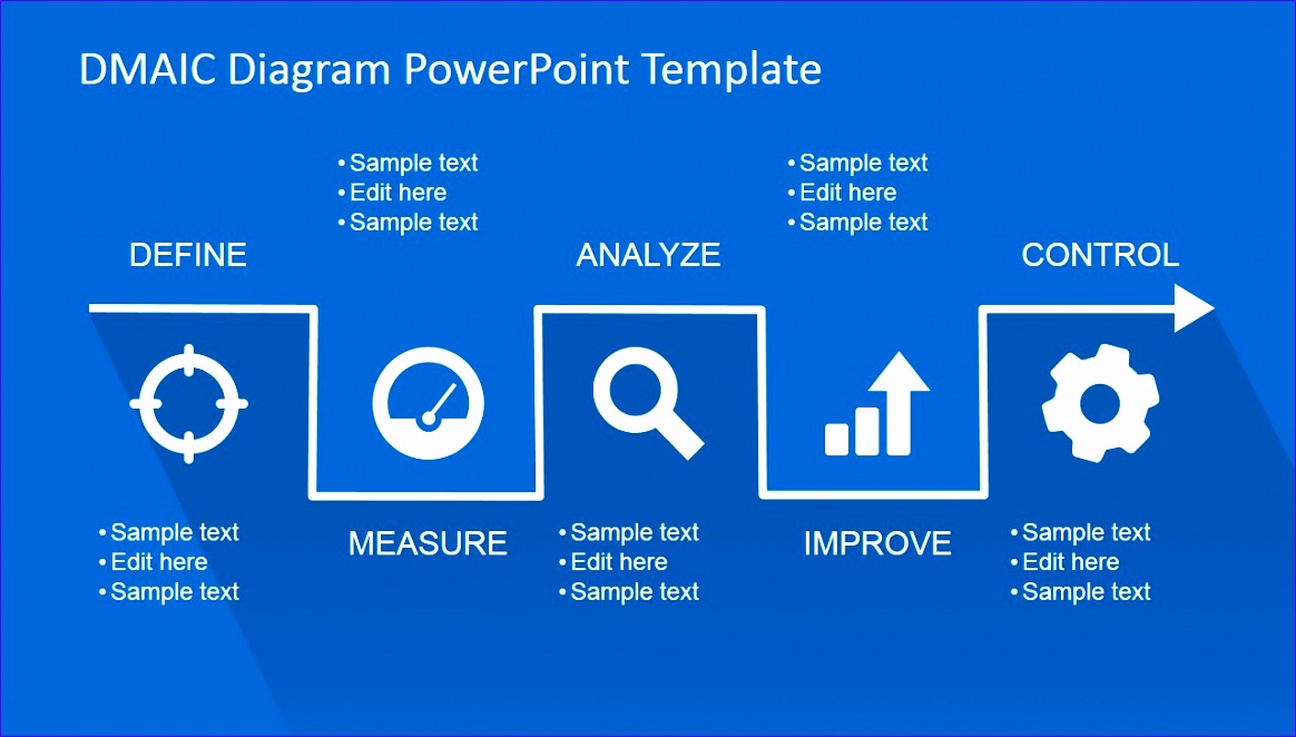 flat dmaic powerpoint template 1164662
