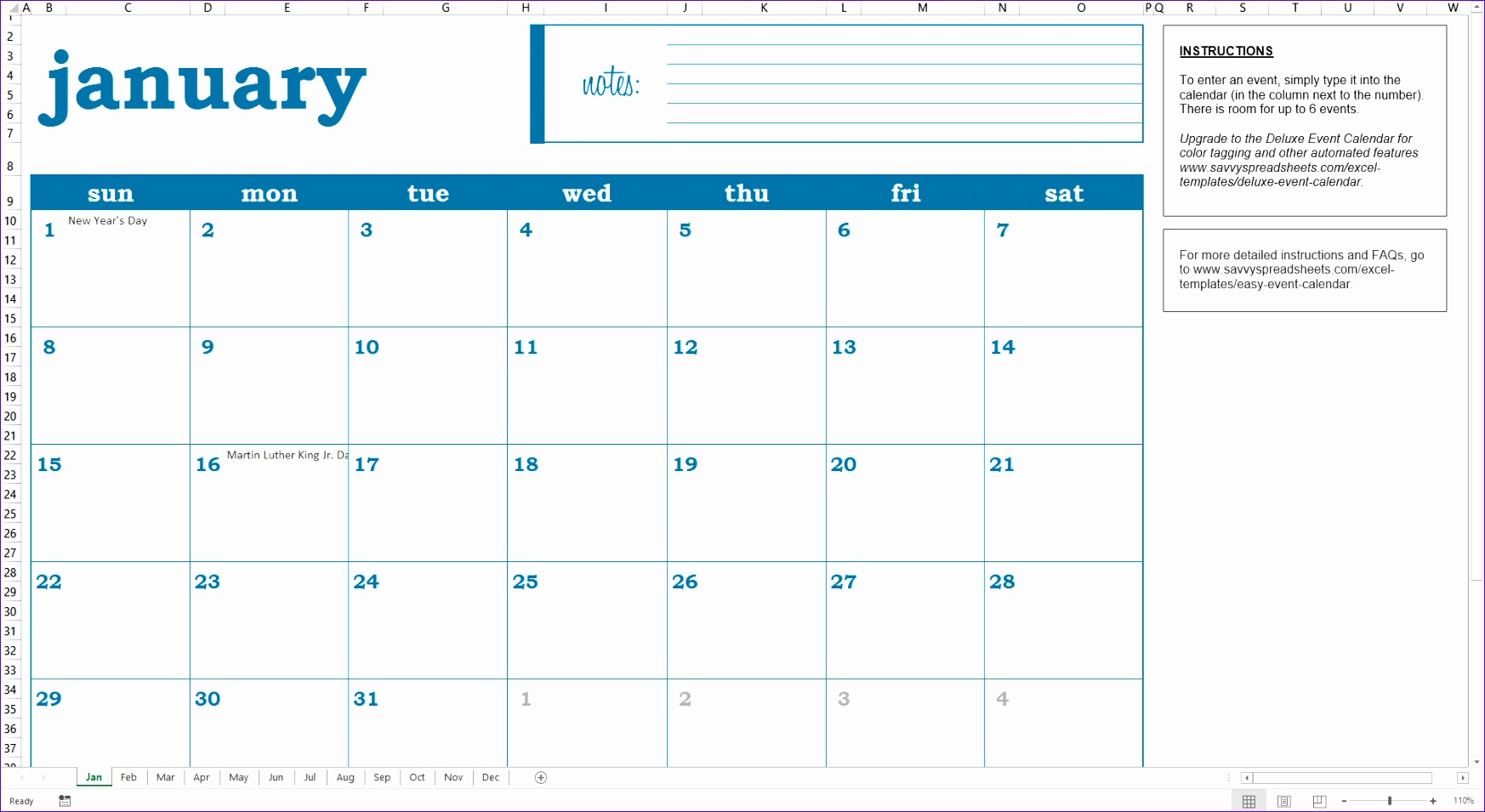 easy event calendar