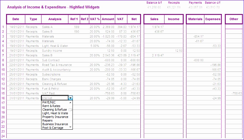 basicsmall business accounting excel templates bookkeeping 801460