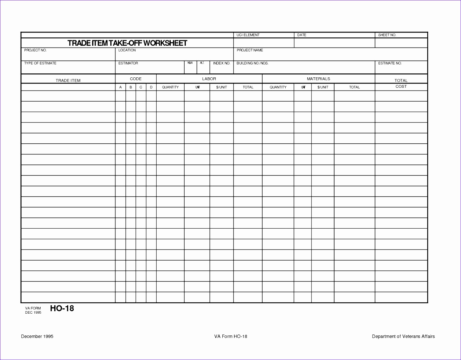 detailed construction cost estimate spreadsheet 15011173