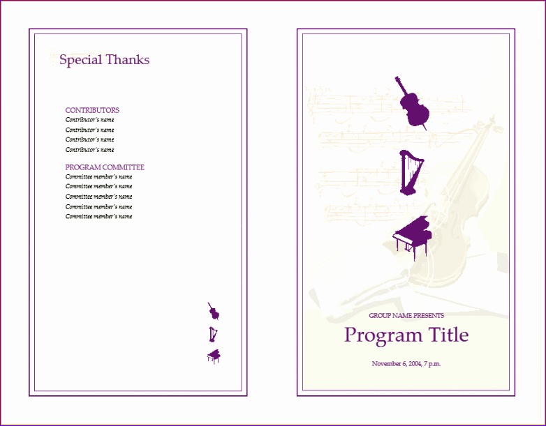 6 music program template 782611