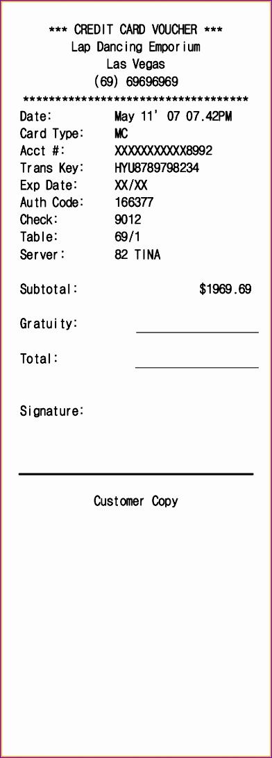 11 credit card receipt template 3921092