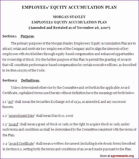 equity accumulation plan agreement 481552