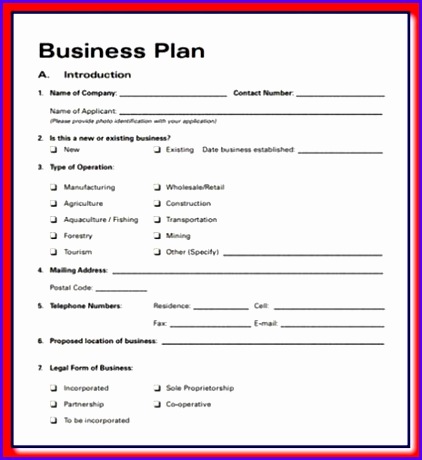 Business plan template excel 422460