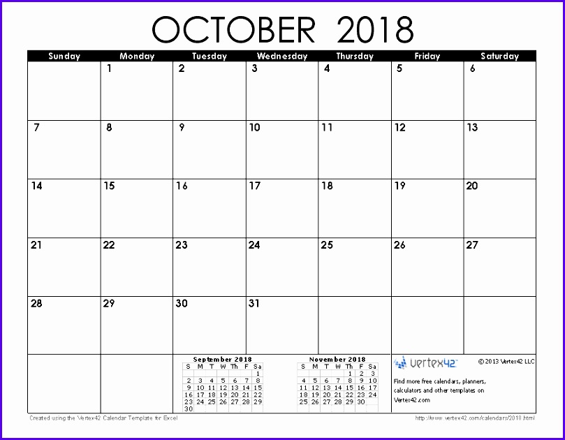 October 2018 Calendar 809630