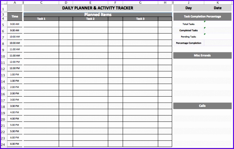 Daily Task Planner Template 749478