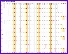 Template 4 2018 Calendar for Excel linear days horizontally 1 page 227181
