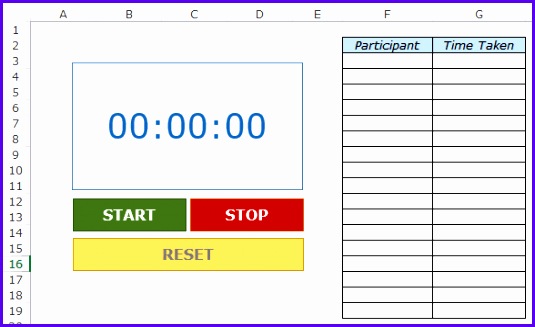 Free Excel Template Download Stopwatch in Excel Demo 535327