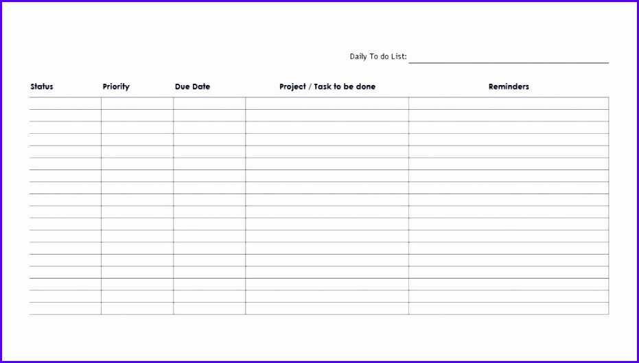 51 Free Printable To Do List & Checklist Templates excel Word 931529