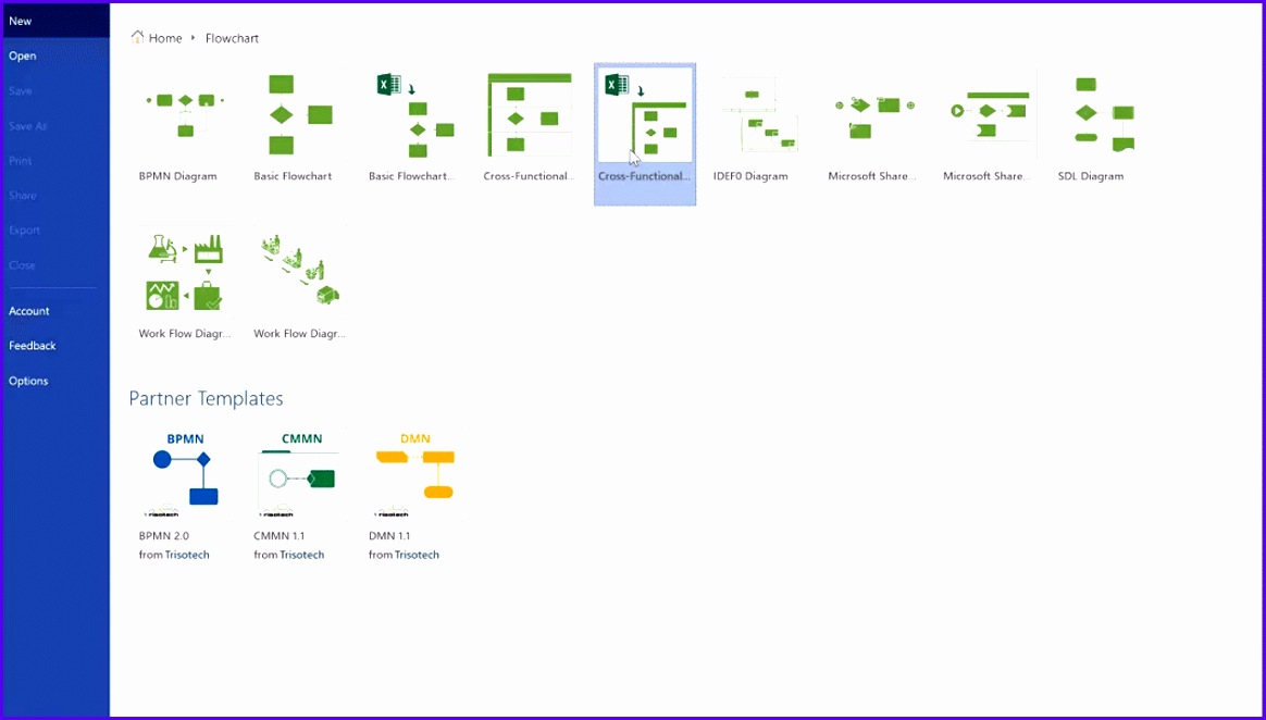 Additionally analysts can save their Visio diagrams and the underlying Excel mapping table as a single package using the “Export as a Template Package” 1164662