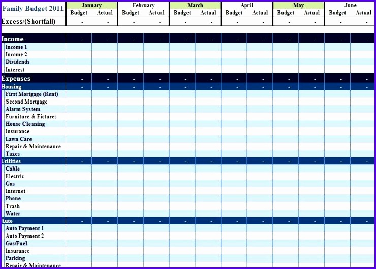excel template personal bud 740530