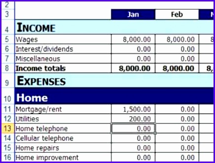 Free Excel Personal Bud Template 436331