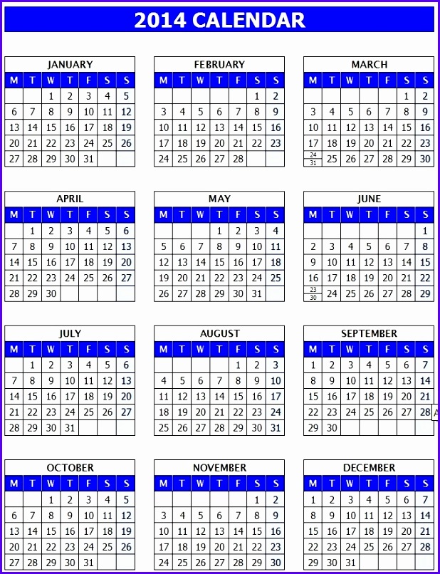 office template calendar