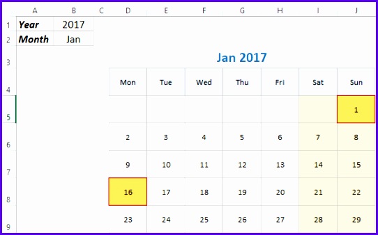 FREE Monthly & Yearly Excel Calendar Template 2018 and Beyond 052e5 Monthly Excel Calendar Demo 2017 & 2018 542338