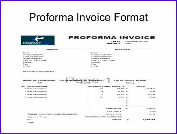What Is Proforma Invoice 580440