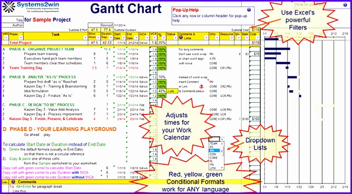 Gantt Chart Excel template