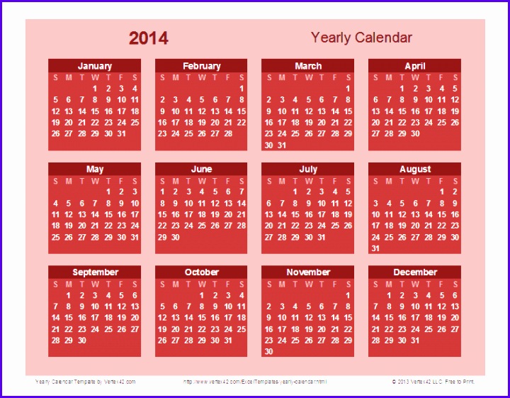 Yearly Calendar Template Bold theme Screenshot 720561