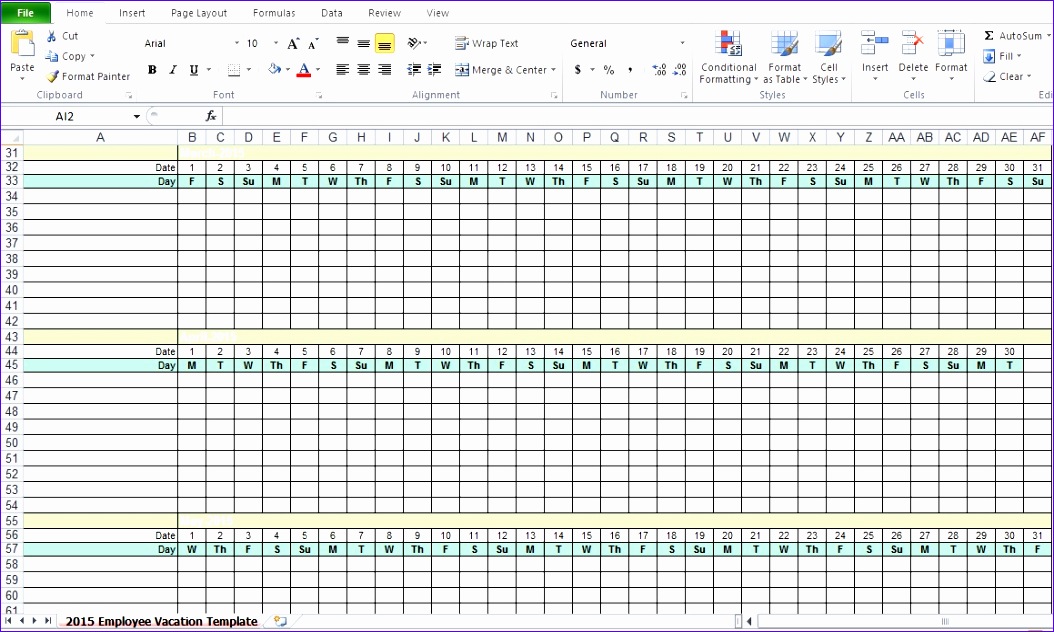 employee vacation tracking excel template 2015 1054632