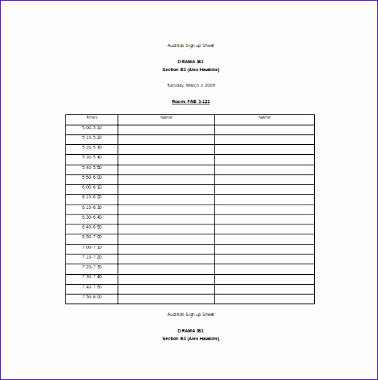 simple sign up sheet template samples 532535