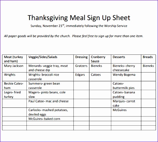 sign up sheet template 532477